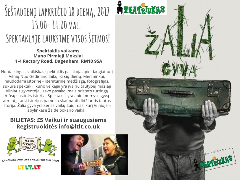 Spektaklis vaikams „Žalia gyva“ Londone